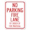 Signmission Fire Lane by Order of Fire Marshal Heavy-Gauge Alum Rust Proof Parking Sign, 18" x 24", A-1824-23998 A-1824-23998 - alternate 1